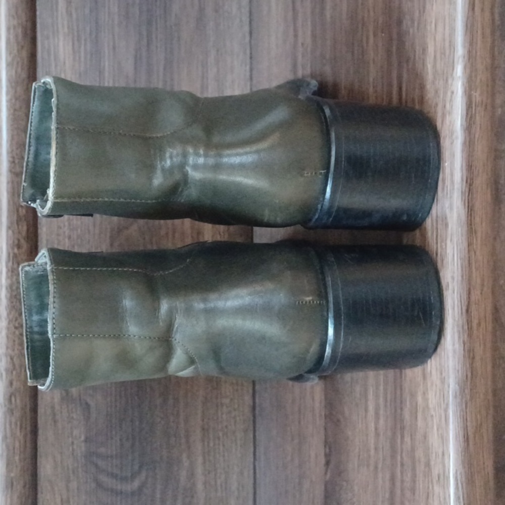 BP Dark Green Vintage Square Toe Boots - Size 6.5 - Picture 3 of 7